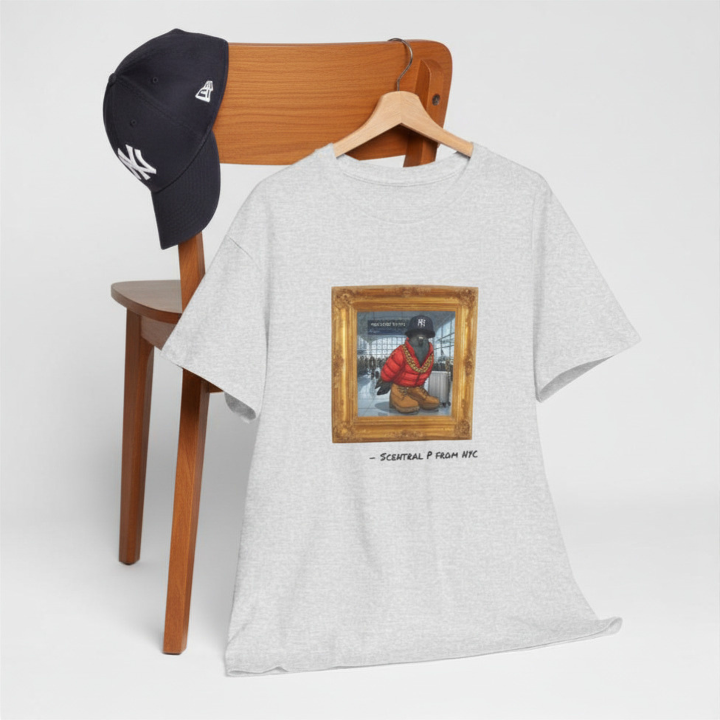 Scentral P NYC Pigeon – Queens Edition (JFK Airport) Framed Graphic Tee