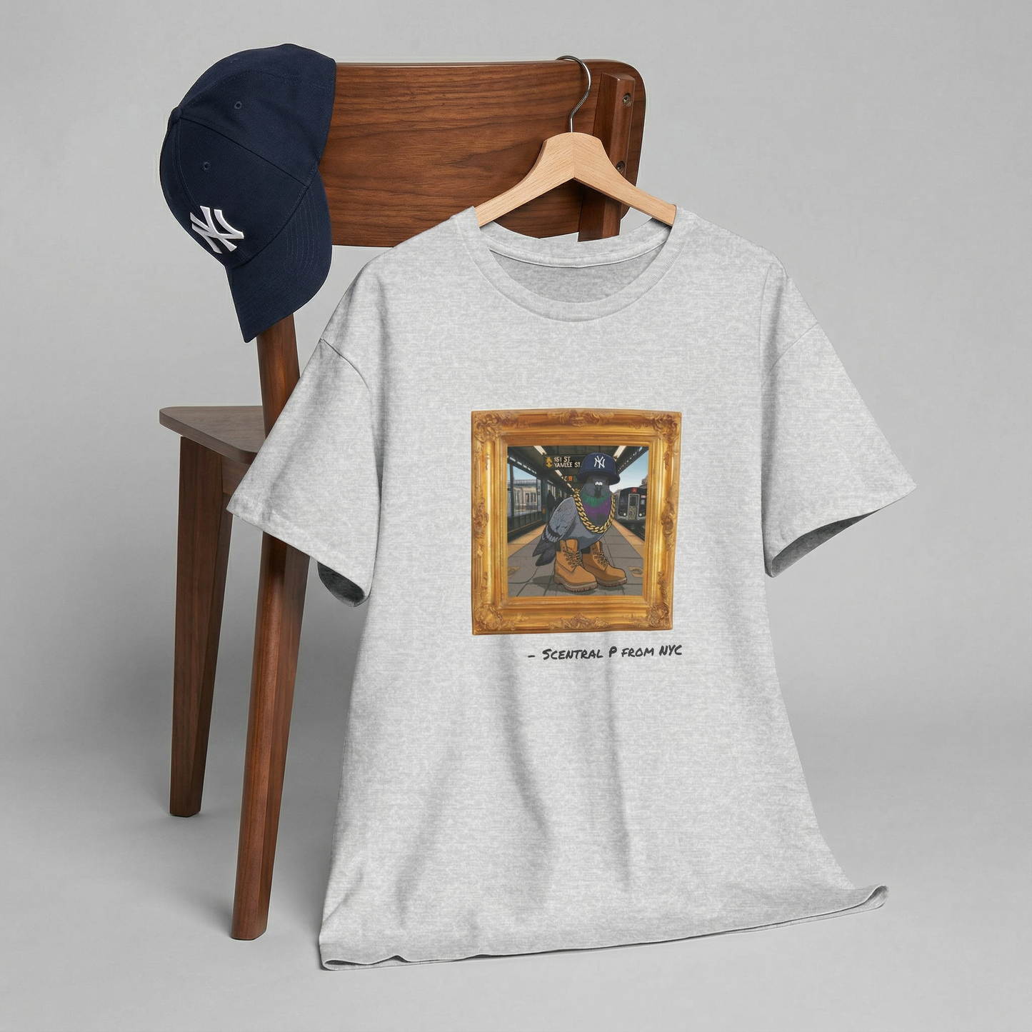 Scentral P NYC Pigeon – Bronx Edition (Yankee Stadium) Framed Graphic Tee