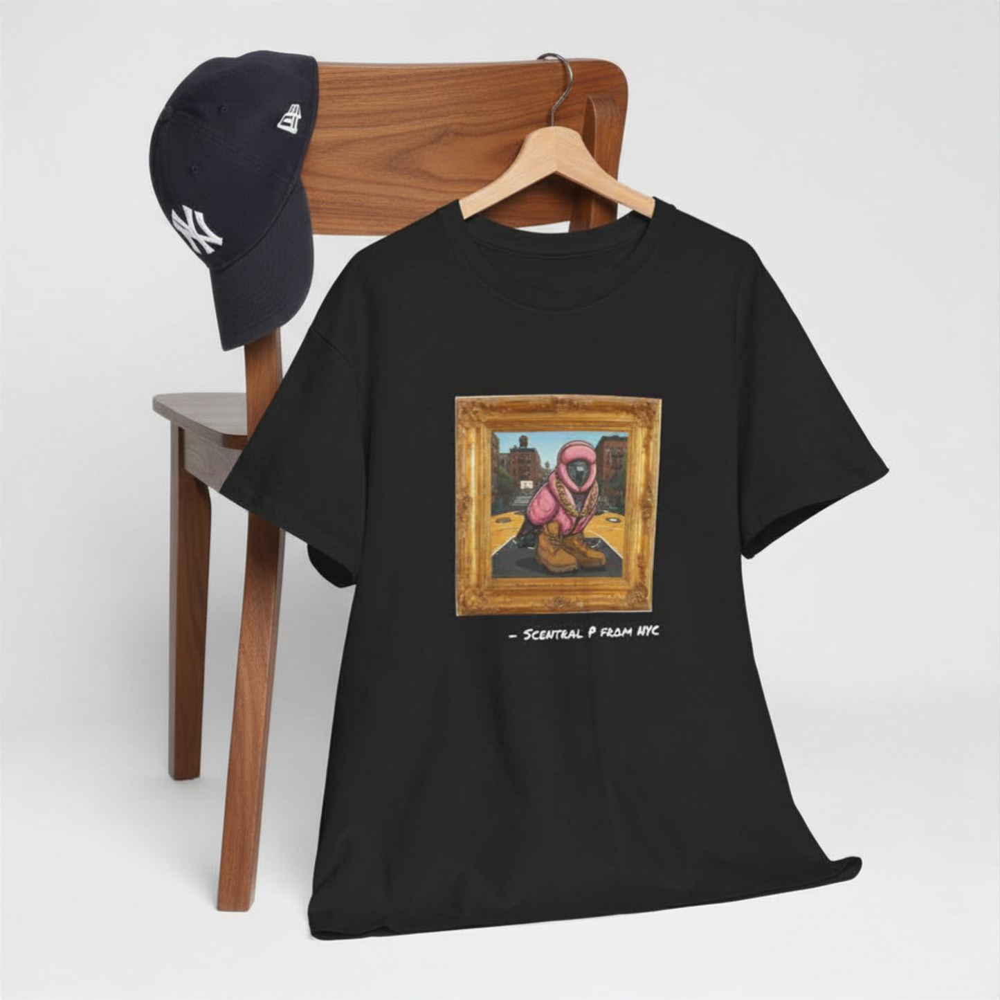 Scentral P NYC Pigeon – Harlem Edition (Rucker Park) Framed Graphic Tee