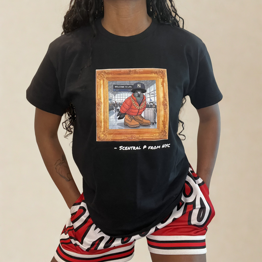 Scentral P NYC Pigeon – Queens Edition (JFK Airport) Framed Graphic Tee
