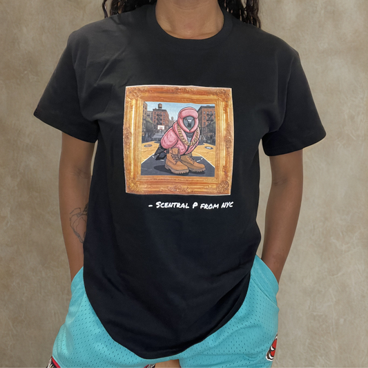 Scentral P NYC Pigeon – Harlem Edition (Rucker Park) Framed Graphic Tee