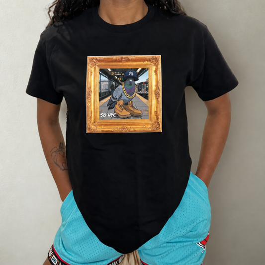 Scentral P NYC Pigeon – Bronx Edition (Yankee Stadium) Framed Graphic Tee