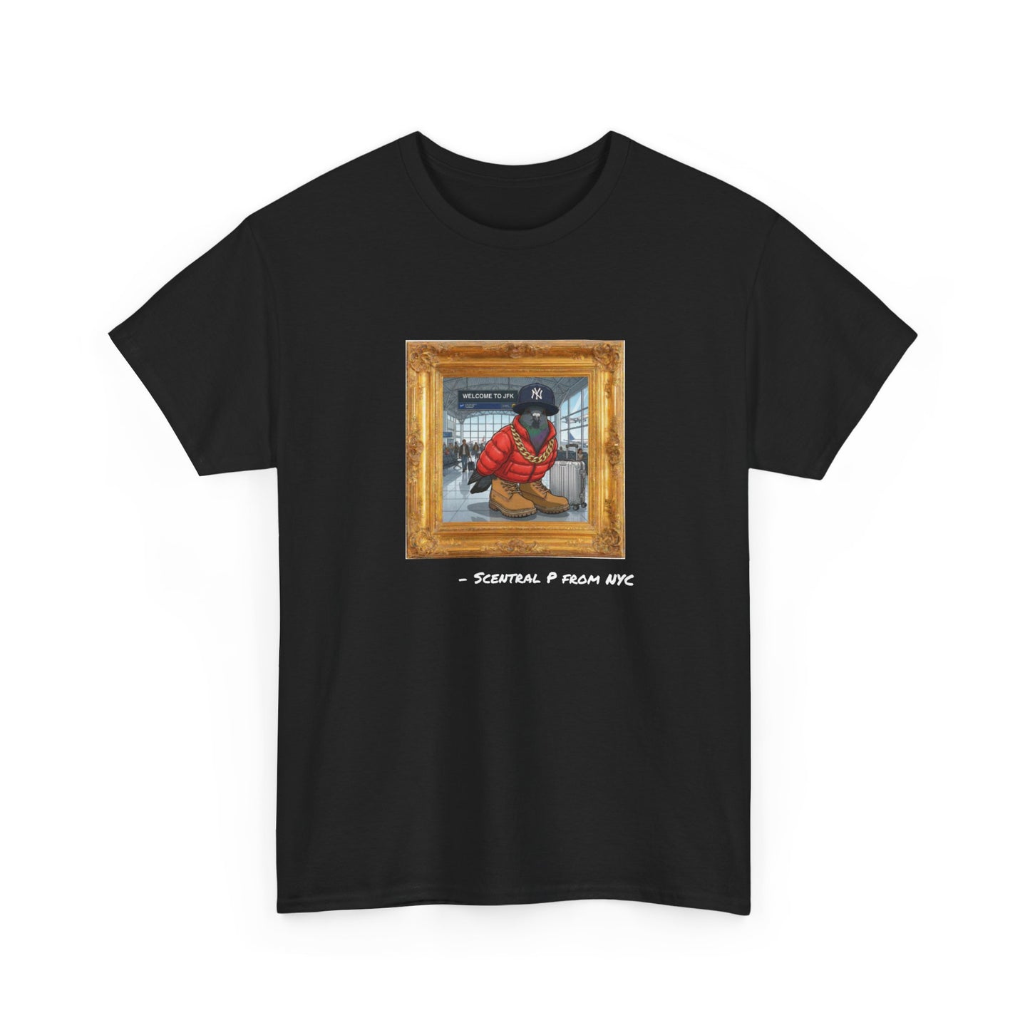 Scentral P NYC Pigeon – Queens Edition (JFK Airport) Framed Graphic Tee