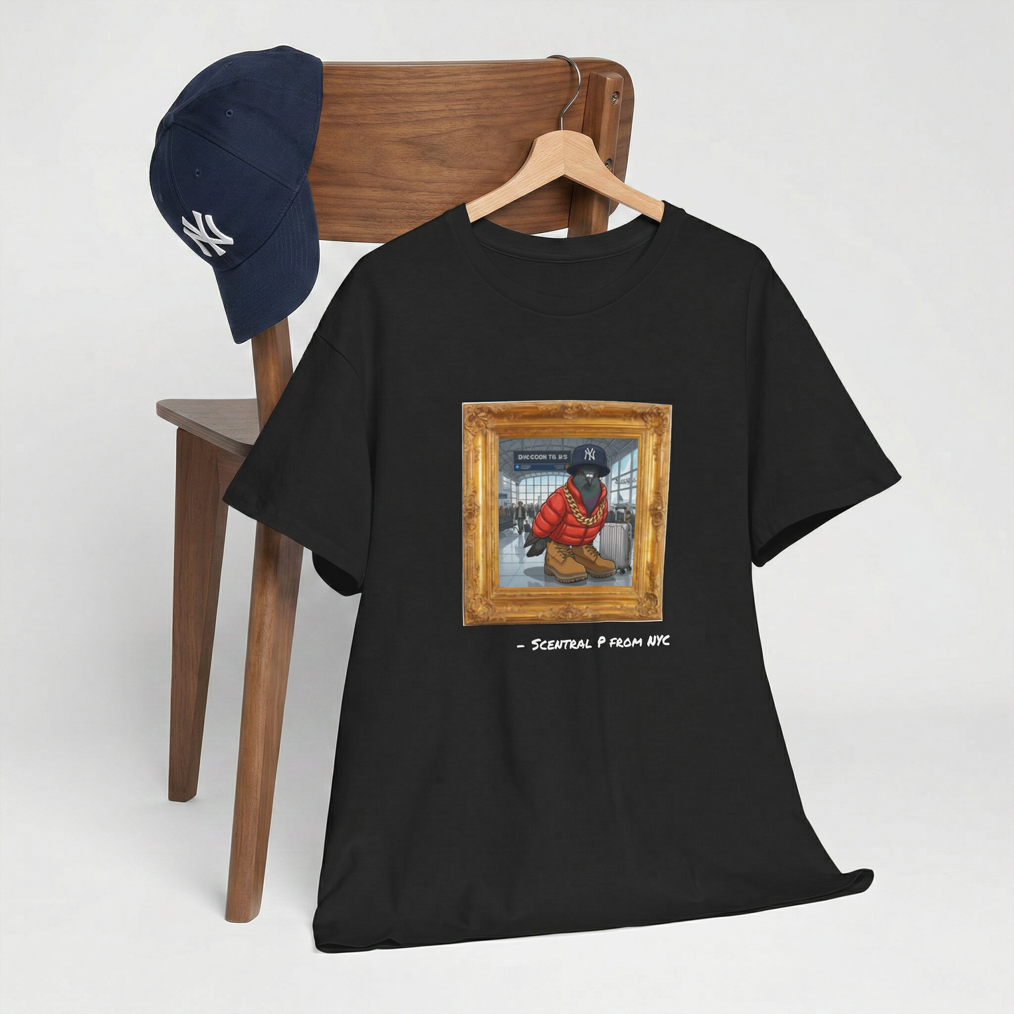 Scentral P NYC Pigeon – Queens Edition (JFK Airport) Framed Graphic Tee